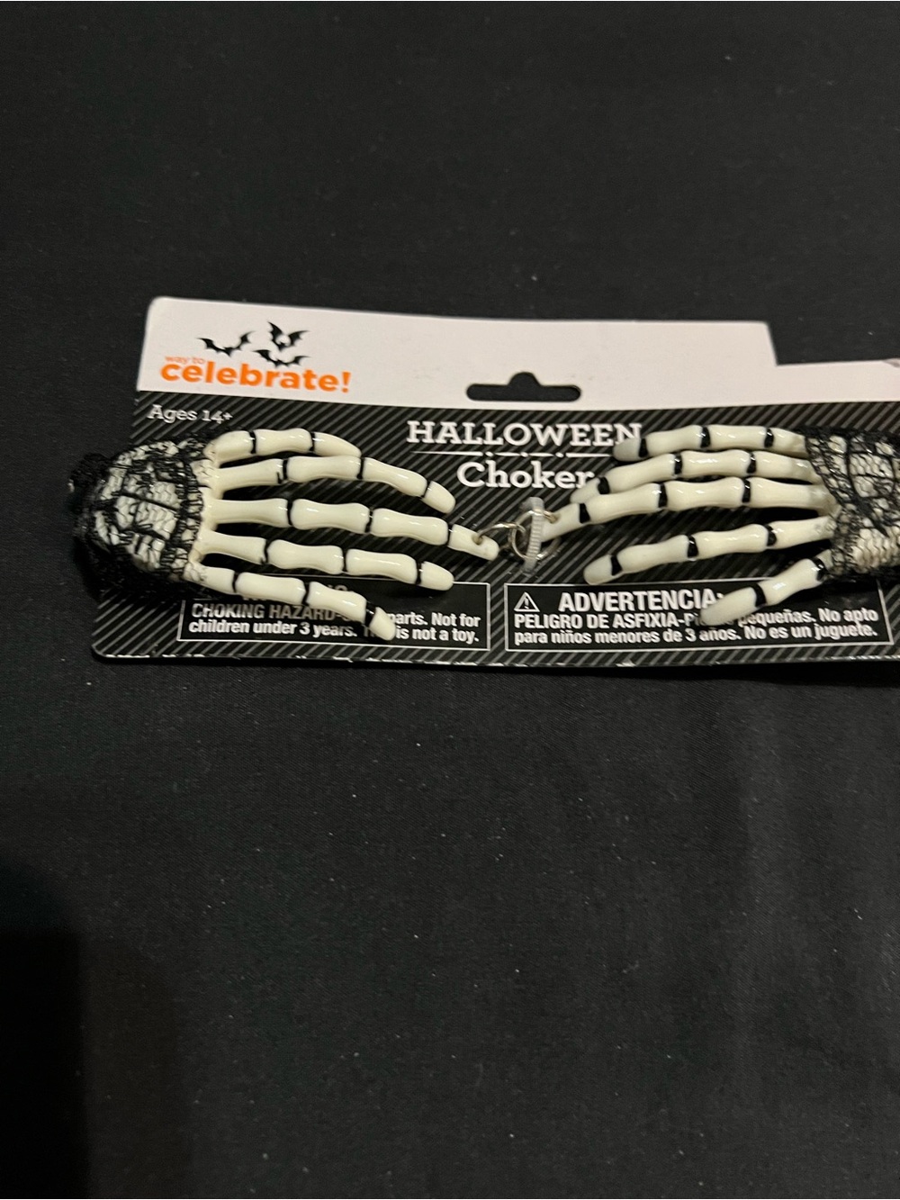 Halloween Skeleton Hands Choker in White and Black